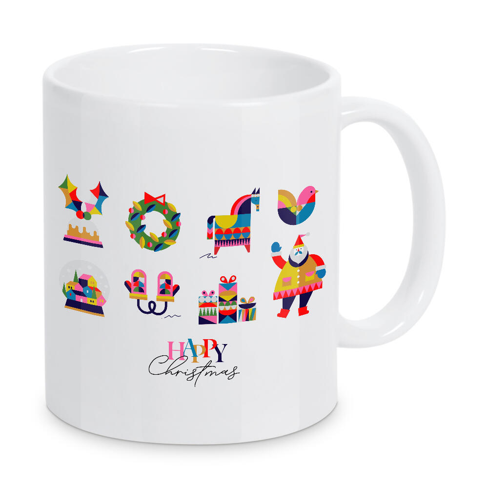 Tasse "Weihnachtssymbole Sankt blau" artboxONE - Abstrakt,Geometrie,Weihnachten