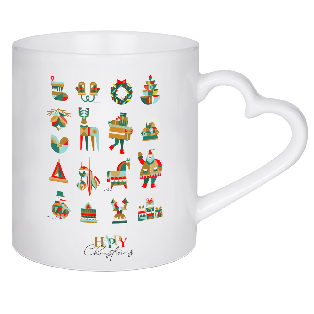 Herztasse "Weihnachtssymbole" artboxONE - Abstrakt,Geometrie,Weihnachten