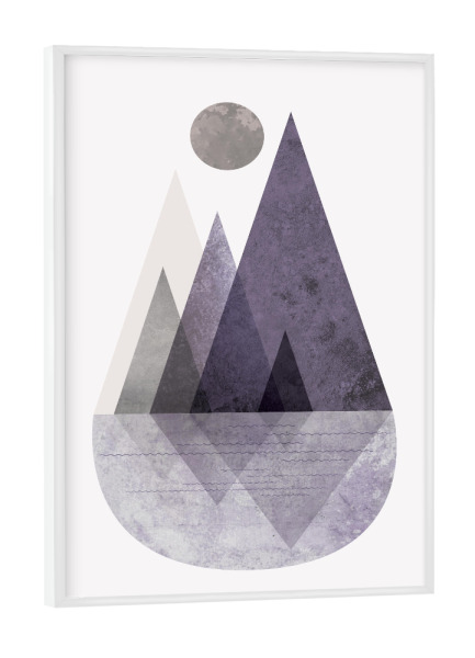 Poster mit weißem Rahmen "Nordic Mountain Scene 3" artboxONE - Natur,Geometrie