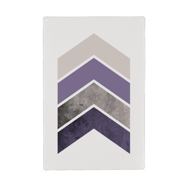 Metall Poster "Scandi Chevrons in Mauve" artboxONE - Geometrie