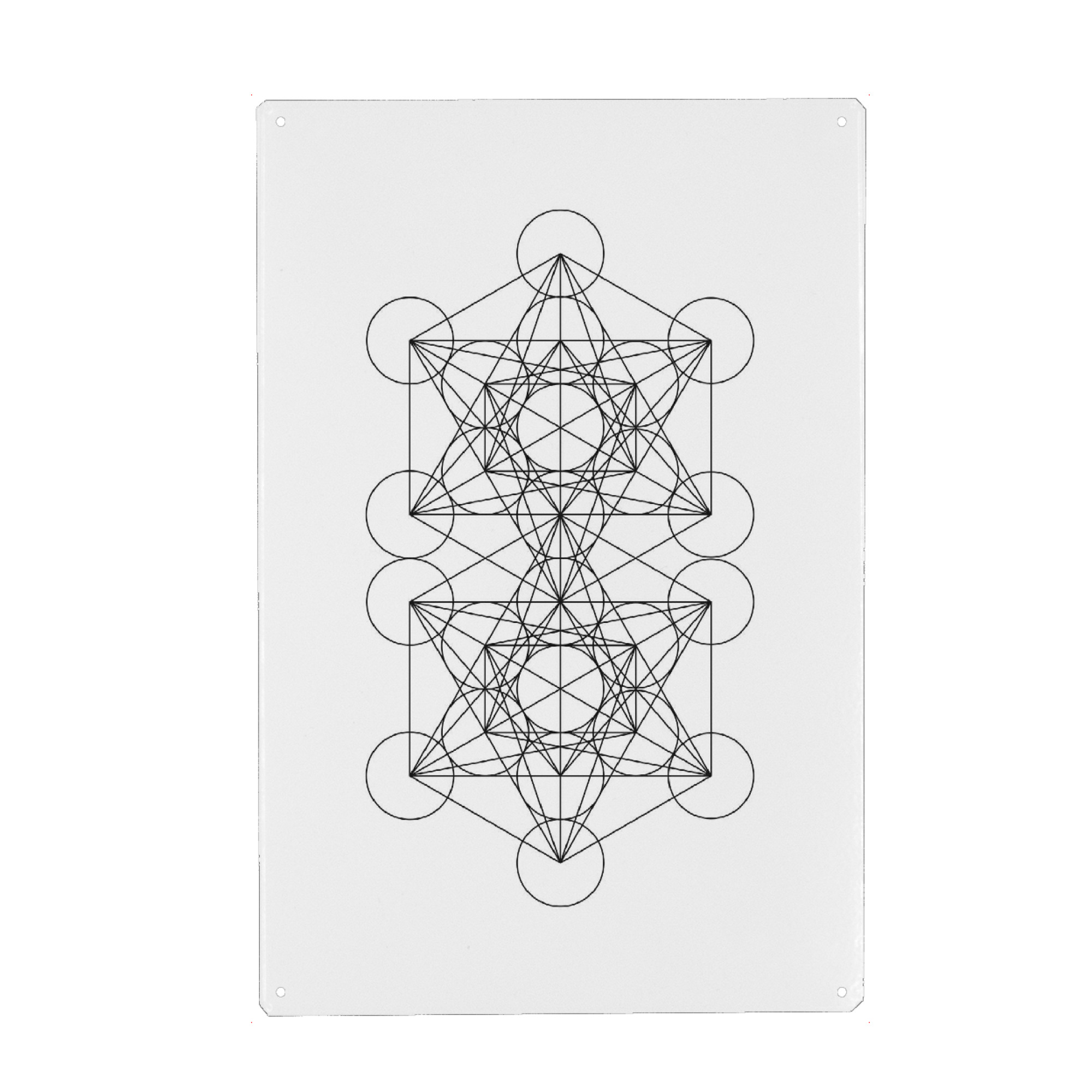 Metall Poster "Metatron's Cube" artboxONE - Schwarzweiß,Geometrie