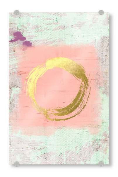 Acrylglasbild "Big Hug" artboxONE - Abstrakt - Hug,Umarmung,Kreis,Gold,Blush