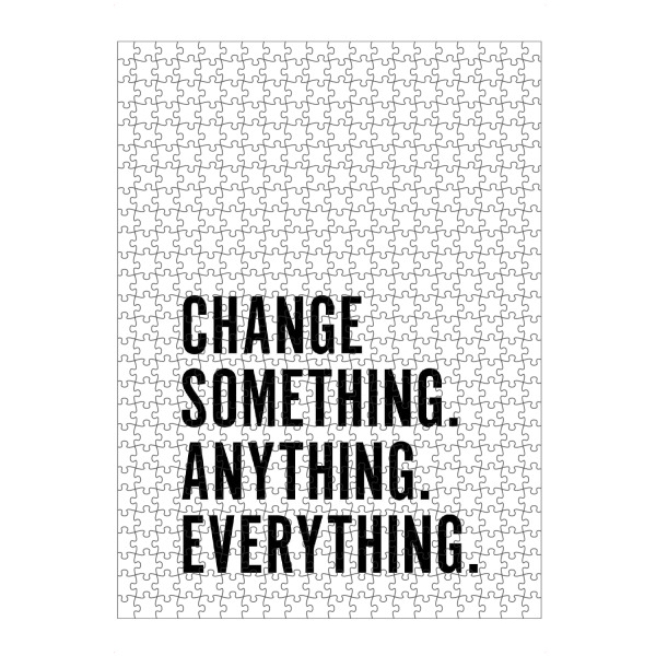 artboxONE Puzzle "Change Something Anything Everything" artboxONE - Typografie,Schwarzweiß