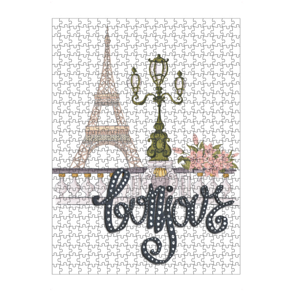 Puzzle Ravensburger "Bonjour" artboxONE - Typografie,Natur,Reise,Floral,Schwarzweiß,Städte / Paris,Fashion