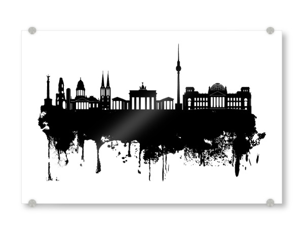Acrylglasbild "Skyline of Berlin, Germany" artboxONE - Städte,Städte / Berlin,Schwarzweiß