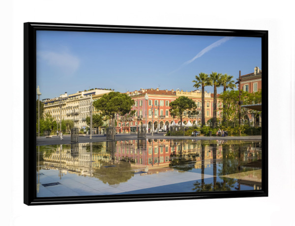 Poster mit schwarzem Rahmen "NIZZA Miroir d'eau" artboxONE - Städte,Reise,Architektur,Reise / Länder,Städte / Weitere
