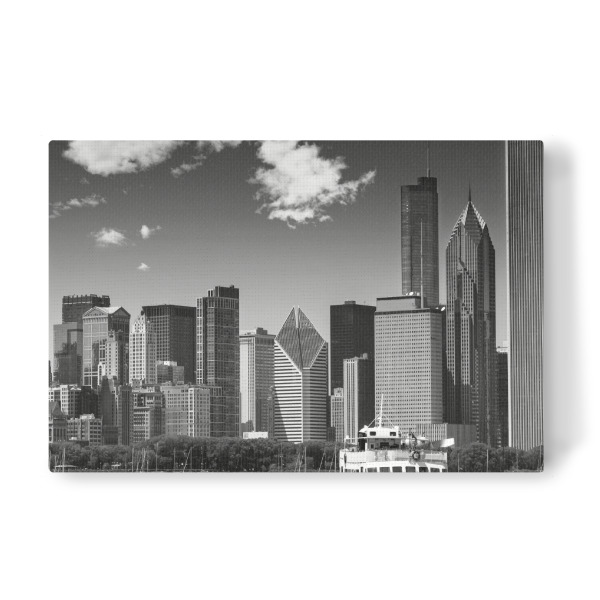 Leinwandbild "CHICAGO Skyline | Monochrom" artboxONE - Städte,Reise,Schwarzweiß,Architektur,Städte / Chicago,Reise / Länder