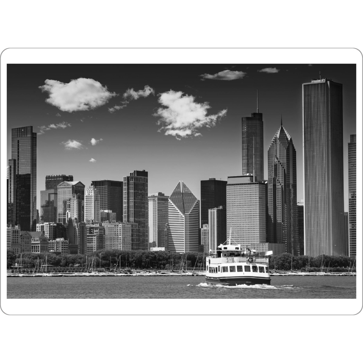 Tischset "CHICAGO Skyline | Monochrom" artboxONE - Städte,Reise,Schwarzweiß,Architektur,Städte / Chicago,Reise / Länder