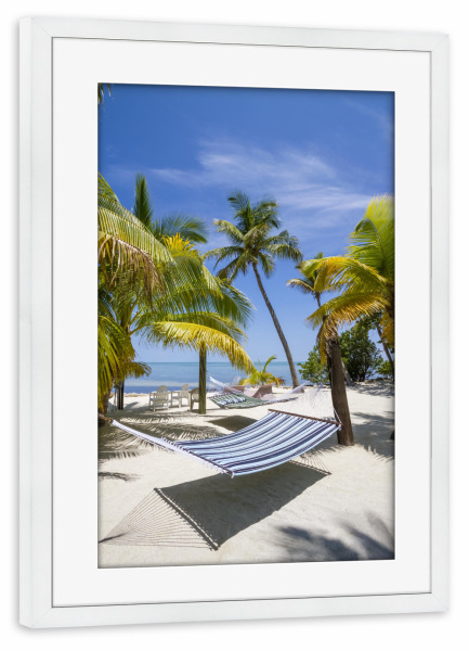 Poster mit Rahmen weiß "FLORIDA KEYS Traumhafter Ort" artboxONE - Natur,Reise,Reise / Strand und Meer,Reise / Länder