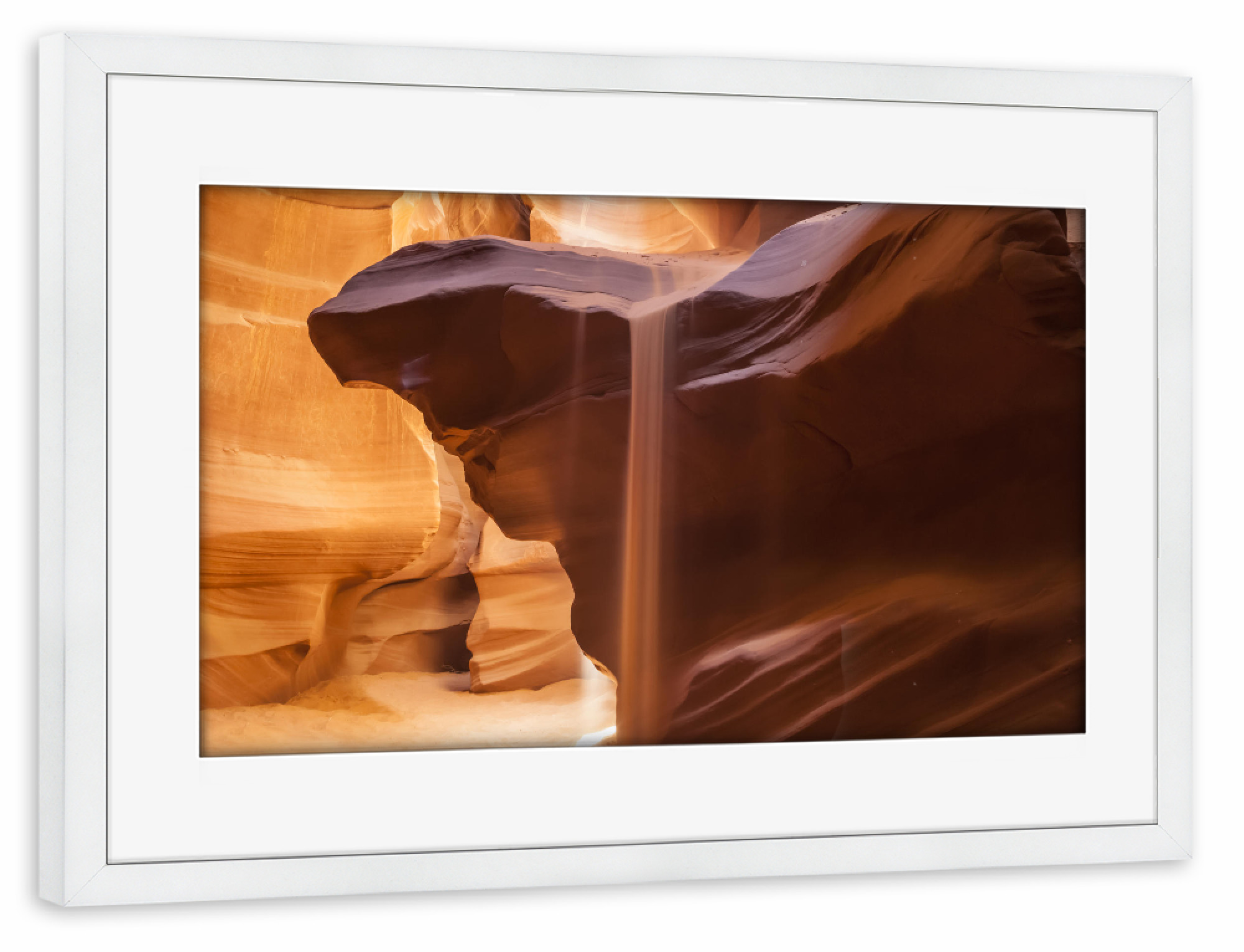 Poster mit Rahmen weiß "ANTELOPE CANYON Sanddusche" artboxONE - Natur,Reise,Reise / Länder
