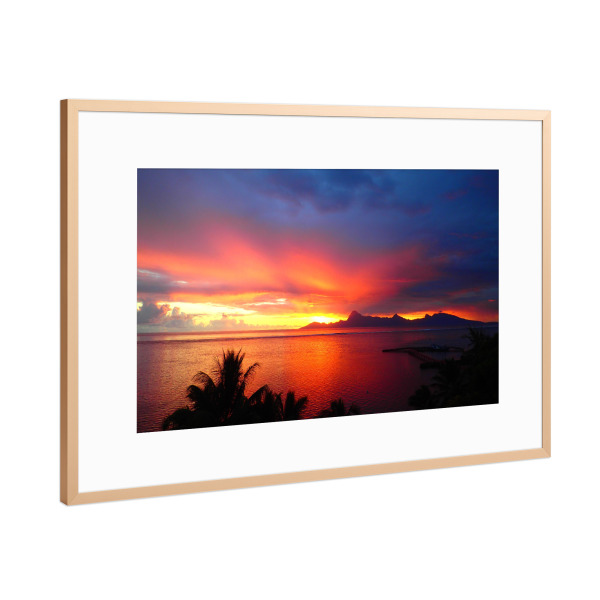 Poster mit Rahmen Kupfer "Sunset and clouds" artboxONE - Natur,Reise,Reise / Strand und Meer - Natur,Reise,Strand,Meer,Palme,Palmen,Himmel,Wolken