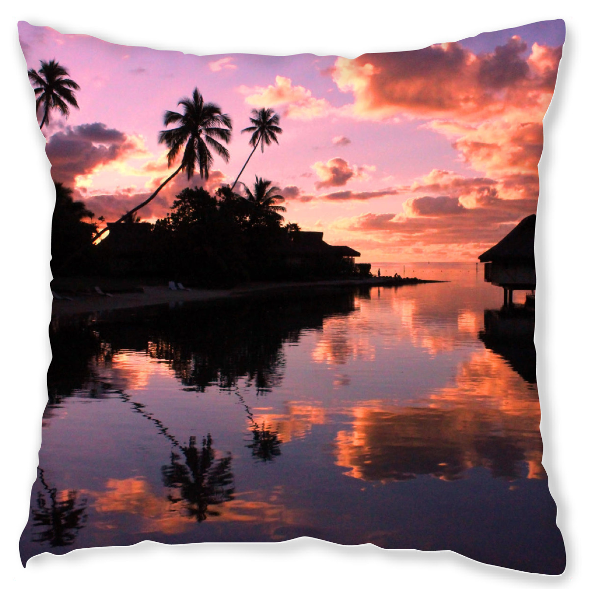 Design-Kissen "Palm trees water reflection" artboxONE - Natur,Reise,Reise / Strand und Meer,Festivals