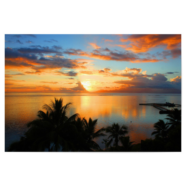 Poster "Palms and sunset" artboxONE - Natur,Reise,Reise / Strand und Meer - Natur,Reise,Strand,Meer,Sonnenuntergang,Palme,Palmen