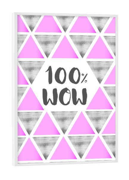 Poster mit weißem Rahmen "100% WOW MOM" artboxONE - Typografie,Liebe - Muttertag,Mutter,Mama,Liebe,Beste,Liebeserklärung,Liebe,Beste mutter