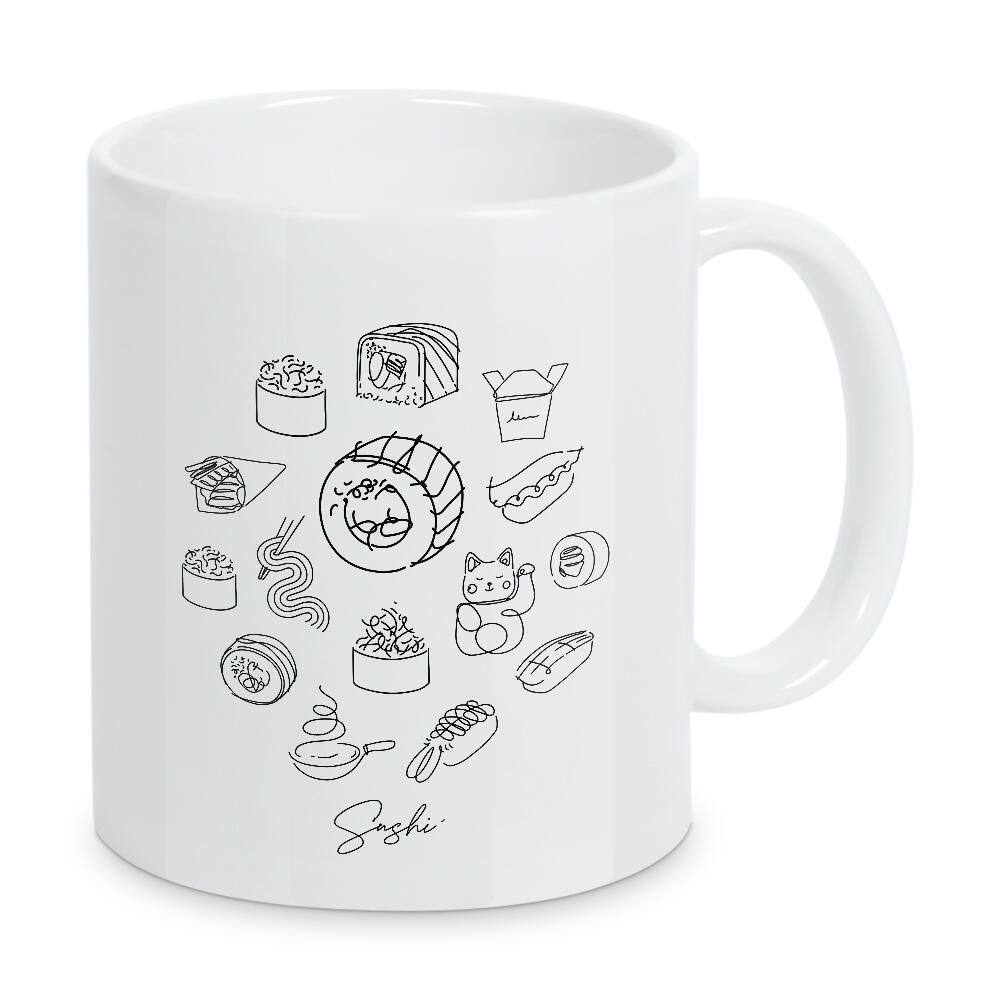 Tasse "Sushi-Illustration weiß" artboxONE - Essen & Trinken