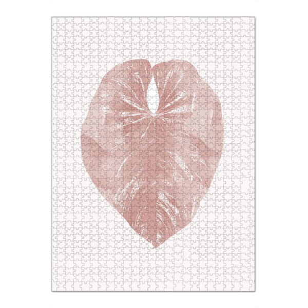 Puzzle Ravensburger "Jungle Leaf in Blush Pink" artboxONE - Natur,Floral,Abstrakt