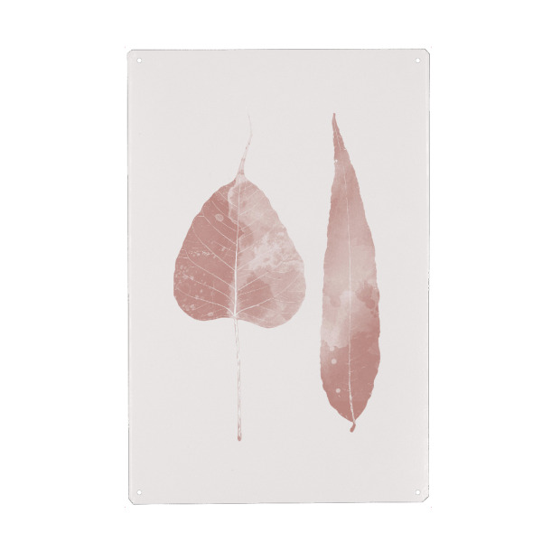 Holzbild "Watercolour Leaves in Blush" artboxONE - Natur,Abstrakt
