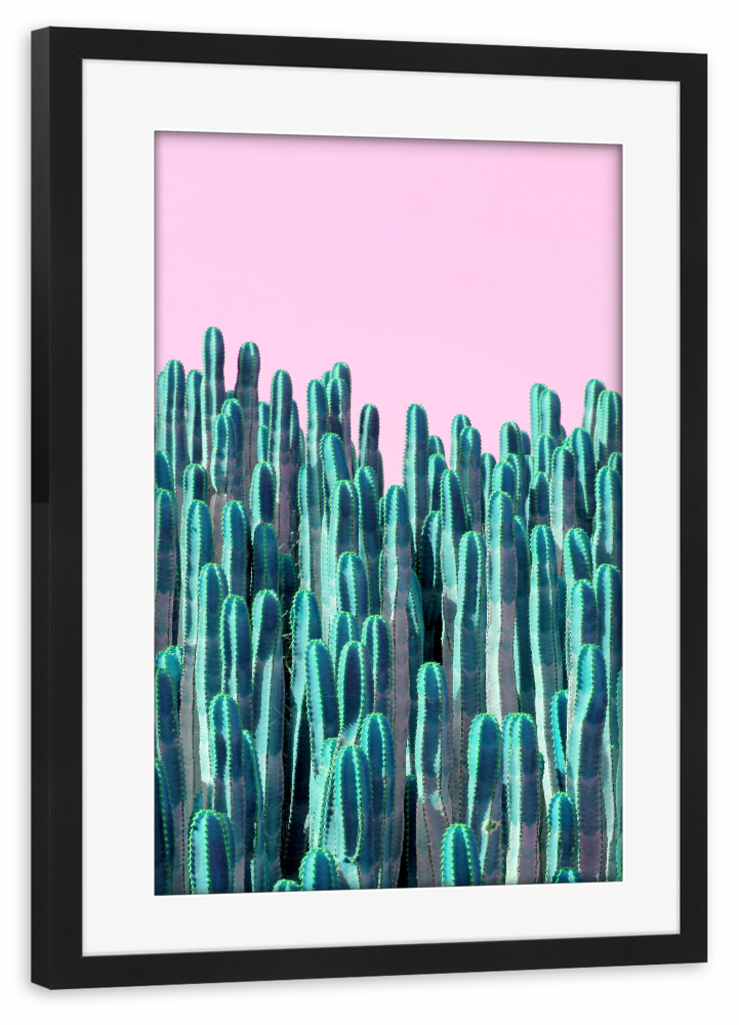 Poster mit Rahmen schwarz "Neon Cactus Cereus" artboxONE - Natur,Floral
