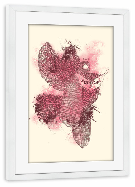 Poster mit Rahmen weiß "Cronikas" artboxONE - Natur,Abstrakt - Cronikas,Cute,Animals,Cool,Funny,Owl,Tobias fonseca,Tobe fonseca