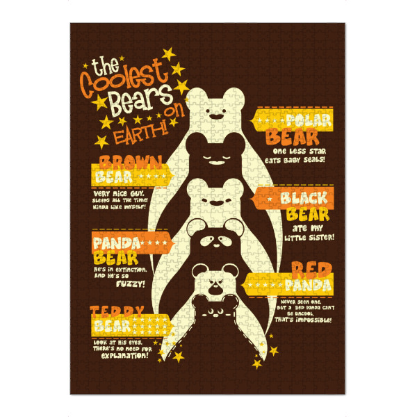 Puzzle Ravensburger "The Coolest Bears" artboxONE - Tiere,Comic - Bären,Tiere,Niedlich,Lustig,Bären,Tobias fonseca,Tobe fonseca,Bären - Bild Bären