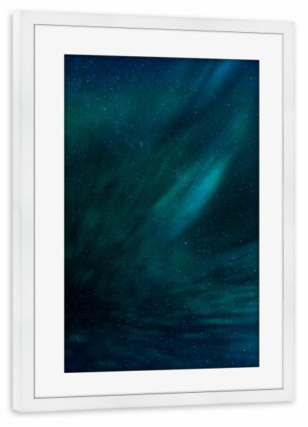 Poster mit Rahmen weiß "Nordlicht VIII" artboxONE - Natur
