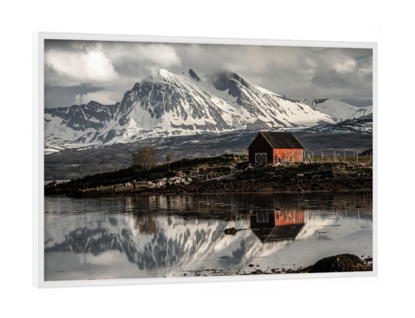Poster mit weißem Rahmen "Bootshaus" artboxONE - Natur