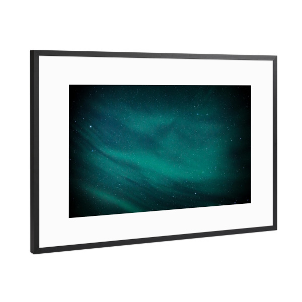 Poster mit Rahmen Schwarz (Metallic) "Nordlicht VII" artboxONE - Natur,Reise