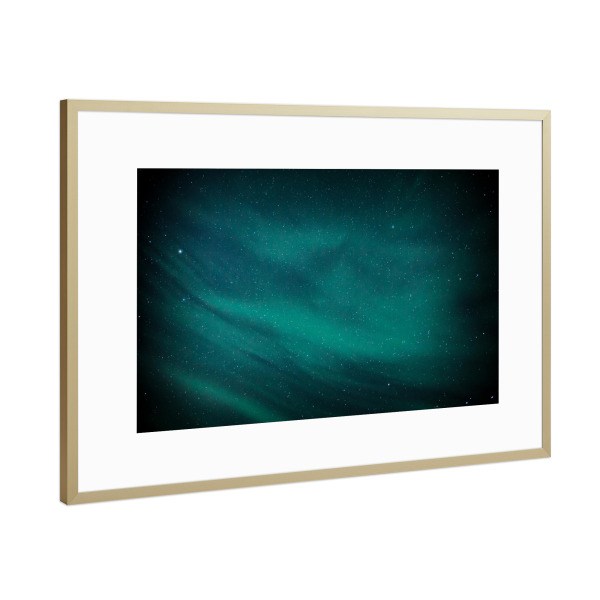 Poster mit Rahmen Gold "Nordlicht VII" artboxONE - Natur,Reise