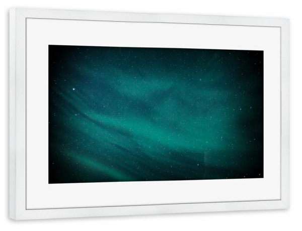 Poster mit Rahmen weiß "Nordlicht VII" artboxONE - Natur,Reise