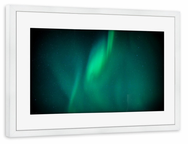 Poster mit Rahmen weiß "Nordlicht VI" artboxONE - Natur,Reise