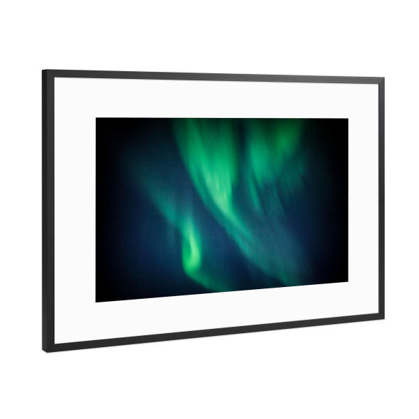 Poster mit Rahmen Schwarz (Metallic) "Nordlicht V" artboxONE - Natur,Reise