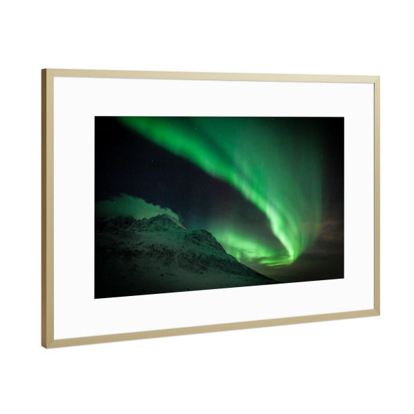 Poster mit Rahmen Gold "Nordlicht III" artboxONE - Natur,Reise