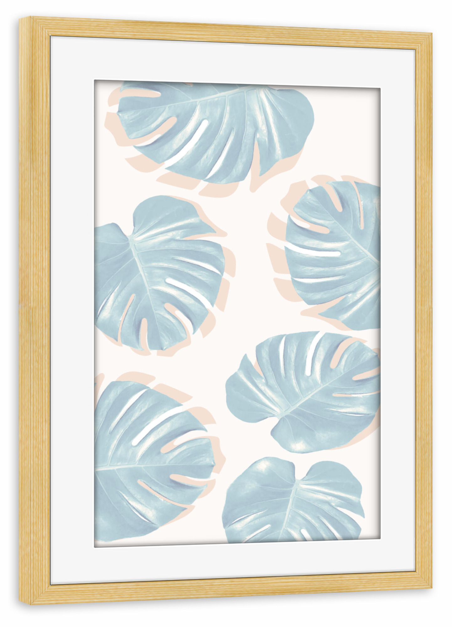 Poster mit Rahmen kiefer "Monstera" artboxONE - Floral - Monstera,Plätter,Natur,Pflanze,Urwald,Tropen,Reisen