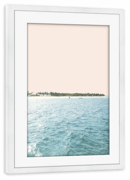 Poster mit Rahmen weiß "I love the ocean" artboxONE - Natur - Ozean,Meer,Insel,Meer,Palmen,Reisen,Verreisen,Erholung,Urlaub
