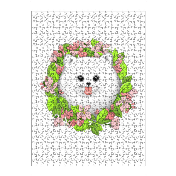 Puzzle Ravensburger "Pomeranian in flowers" artboxONE - Natur,Floral,Tiere,Festivals