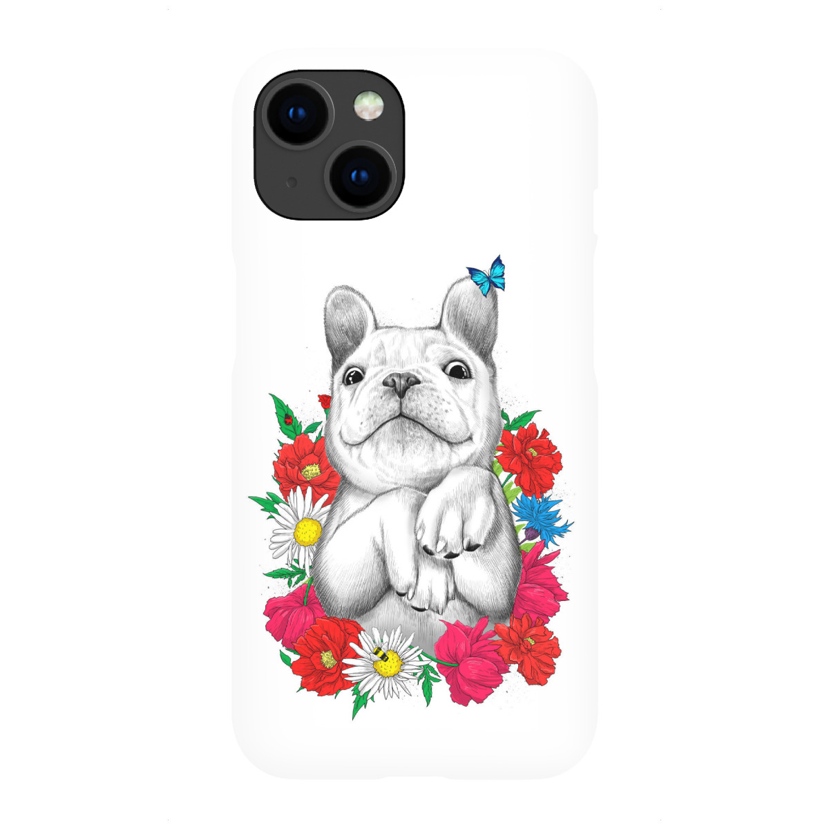"Dog in flowers"für iPhone - Premium-Case Handyhülle artboxONE