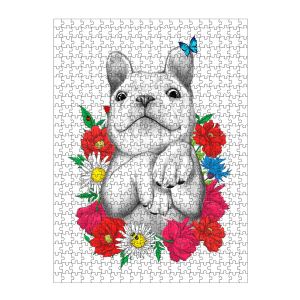 Puzzle Ravensburger "Dog in flowers" artboxONE - Natur,Floral,Tiere,Festivals