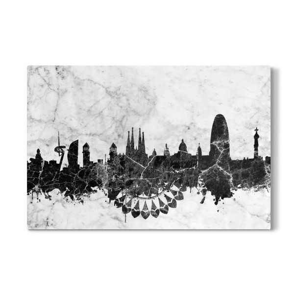 Galerie-Print "Barcelona city skyline marble" 30x20 cm artboxONE