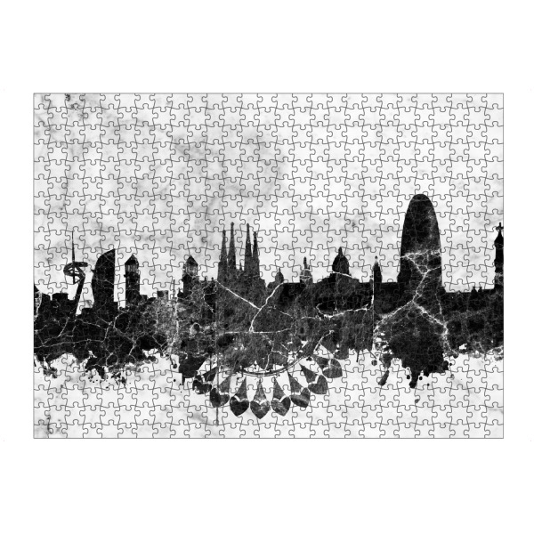 artboxONE Puzzle "Barcelona city skyline marble" artboxONE - Städte,Reise,Abstrakt,Schwarzweiß,Architektur,Städte / Barcelona