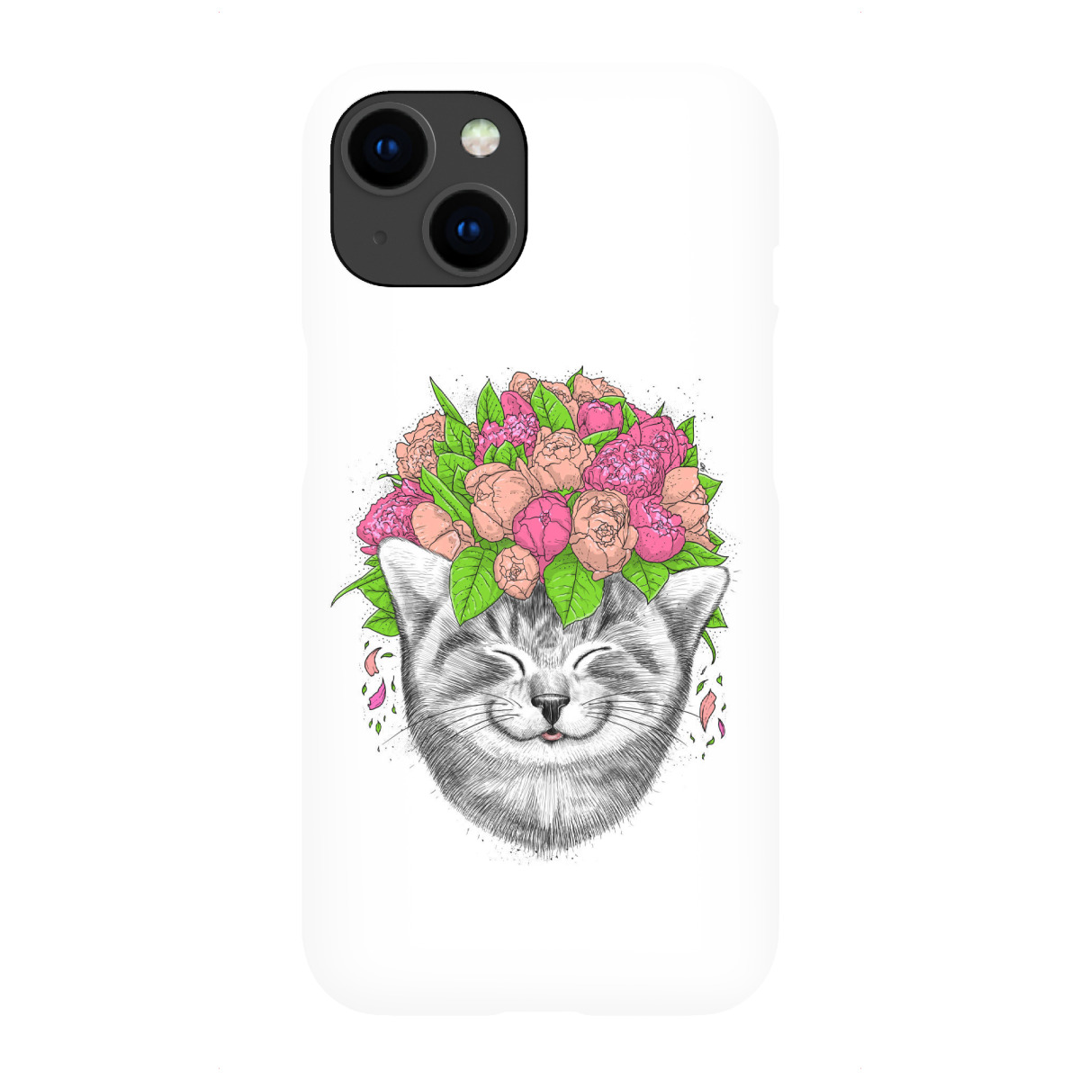 iPhone "Cat with flowers" Premium-Case Handyhülle artboxONE