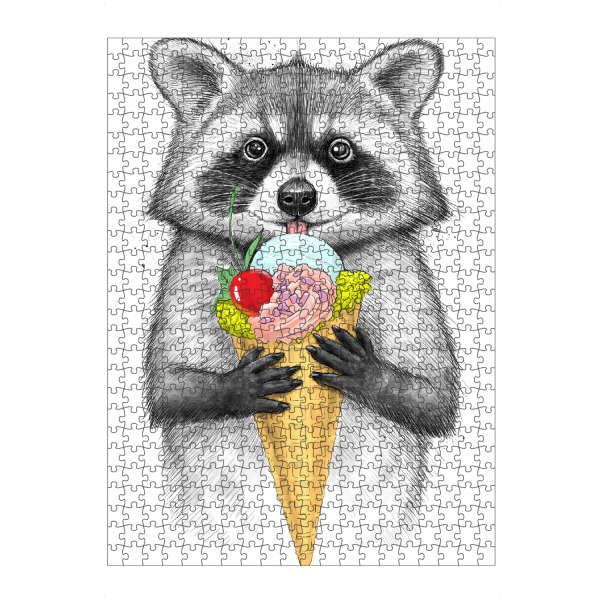 artboxONE Puzzle "Raccoon with ice cream" artboxONE - Natur,Tiere,Essen & Trinken,Festivals