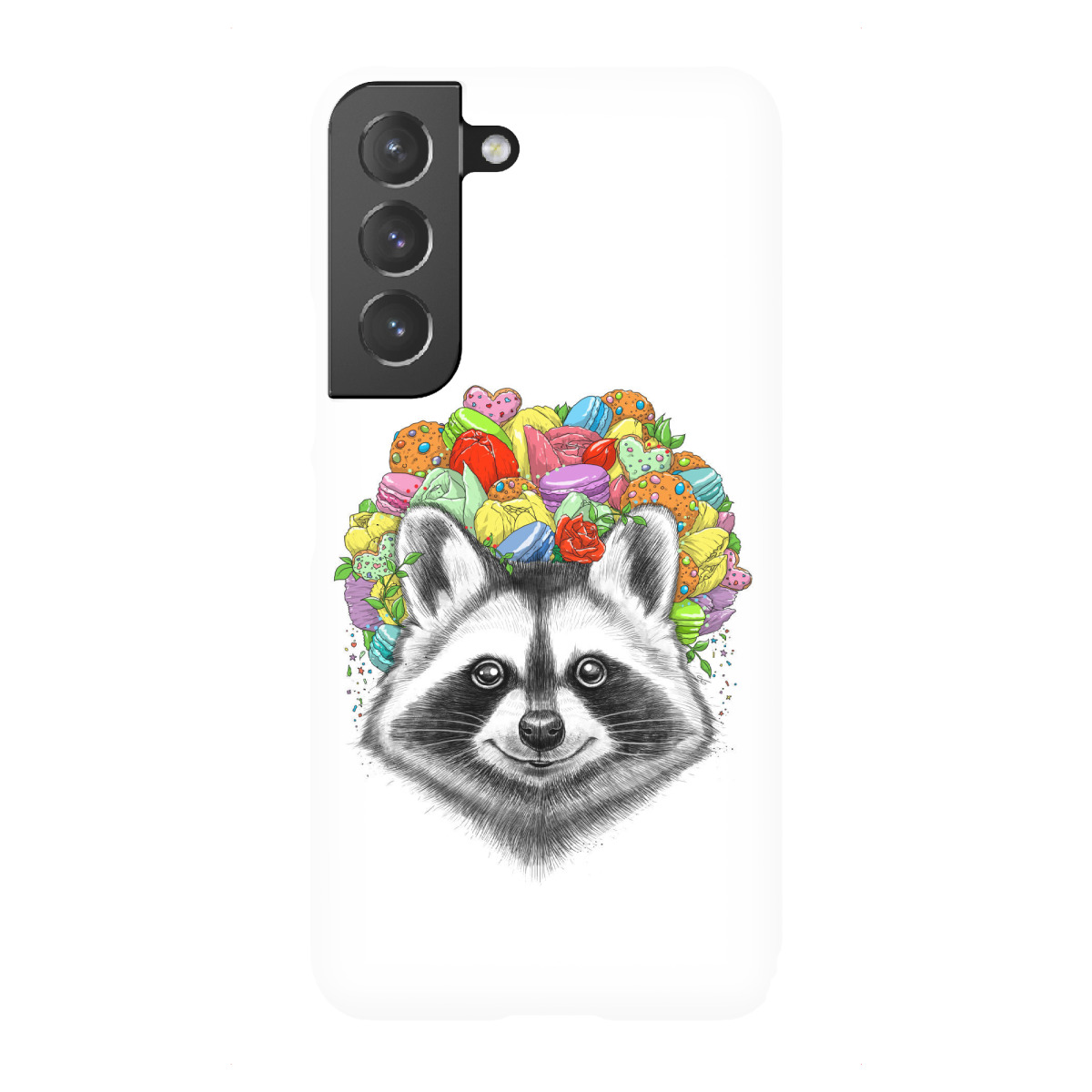 Samsung Galaxy "Raccoon with a bouquet" Premium-Case Handyhülle artboxONE