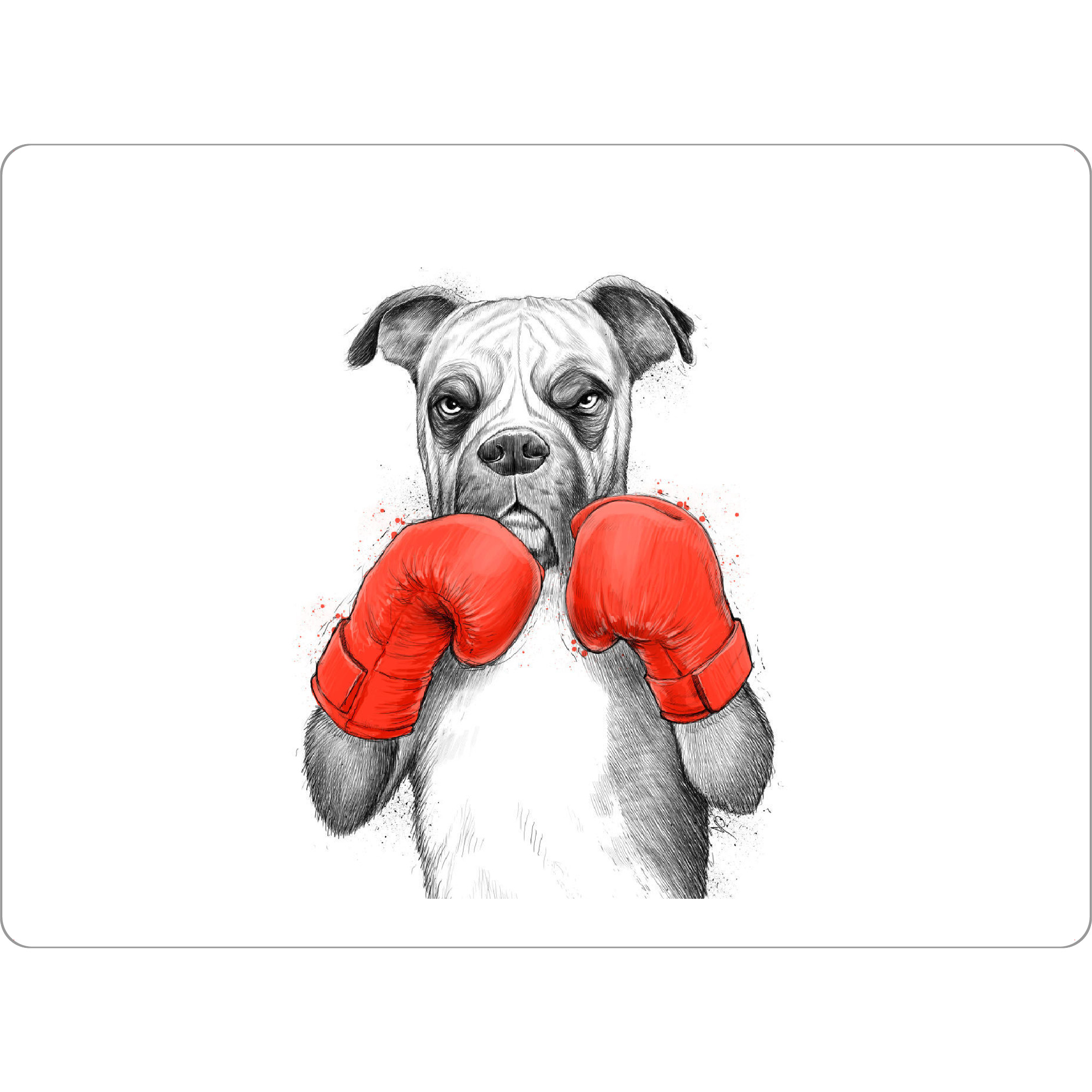 Tischset "Boxer" artboxONE - Natur,Tiere,Sport - Hund,Tier,Boxer,Boxen,Handschuhe,Digitale kunst,Hund,Boxen,Haustier,Handschuhe - Bild Hund