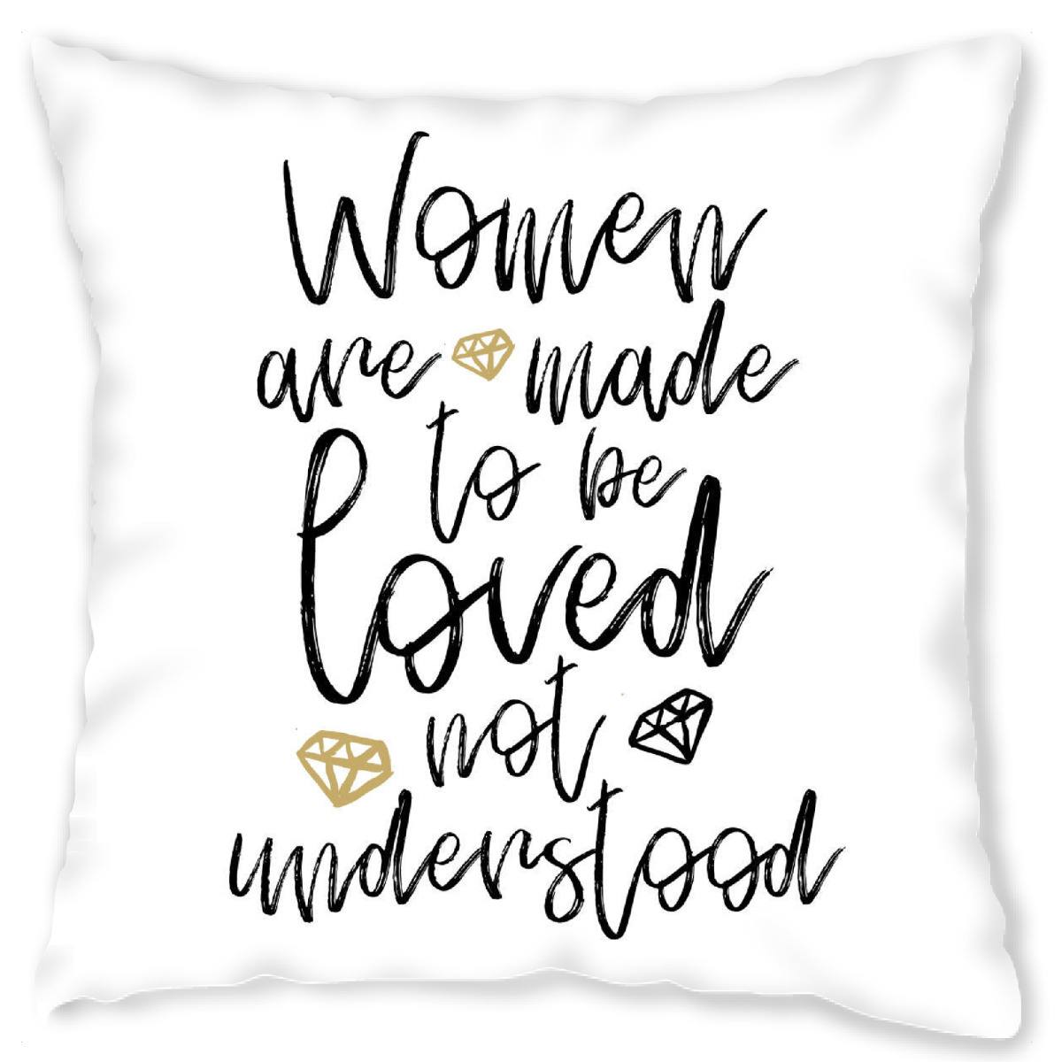 Design-Kissen "Women are made to be loved" artboxONE - Typografie,Schwarzweiߟ,Liebe