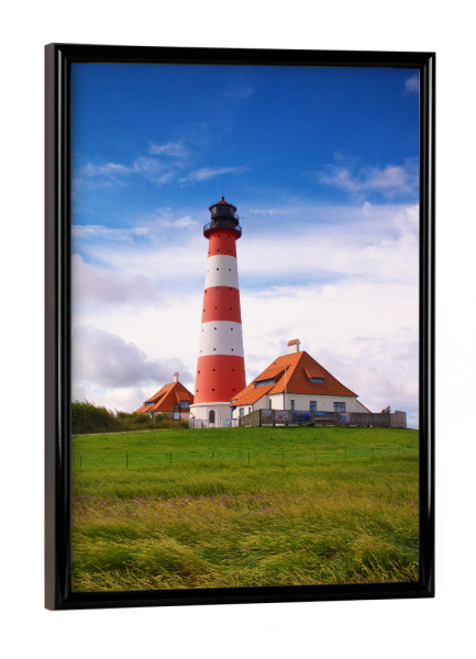 Poster mit schwarzem Rahmen "Westerhever Leuchtturm" artboxONE - Natur,Reise,Architektur,Reise / Strand und Meer