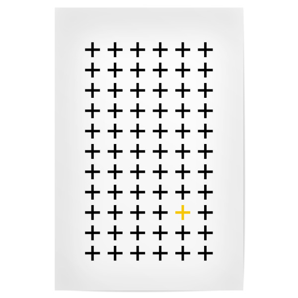 Poster 30x20 cm "Swiss Cross Yellow" artboxONE - Schwarzweiß,Geometrie