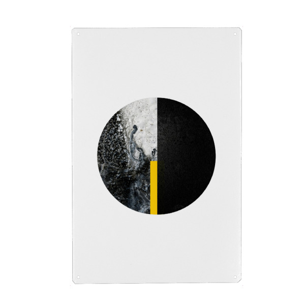 Holzbild "Black and Yellow Minimalist" artboxONE - Abstrakt,Schwarzweiß,Geometrie