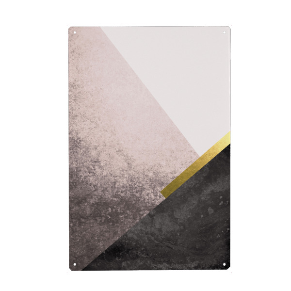 Holzbild "Scandi in Blush and Gold" artboxONE - Abstrakt,Geometrie - Skandinavisch,Geometrisch,Gold,Rosa,Schwarz,Linien