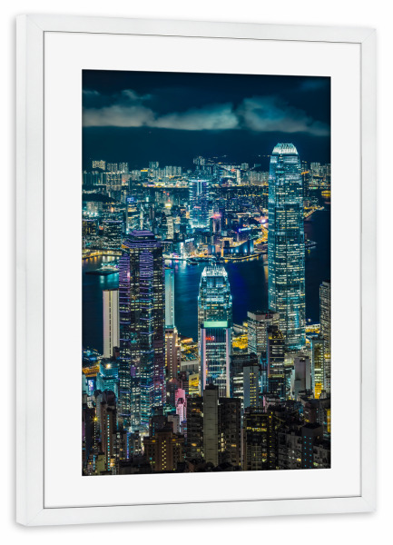 Poster mit Rahmen weiß "Hong Kong 07" artboxONE - Städte,Architektur,Reise / Asien,Städte / Weitere