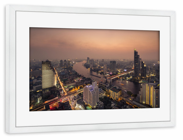Poster mit Rahmen weiß "Bangkok 10" artboxONE - Städte,Reise,Reise / Asien